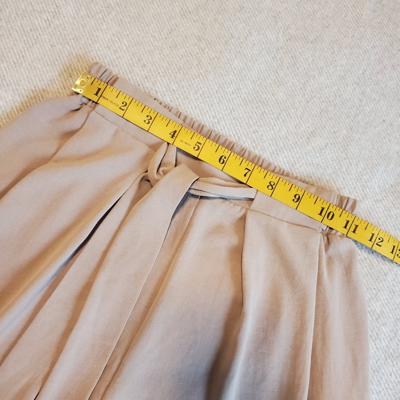 ZARA Tie Up Wide Leg Beige Flowy Pants - Picture 10 of 16